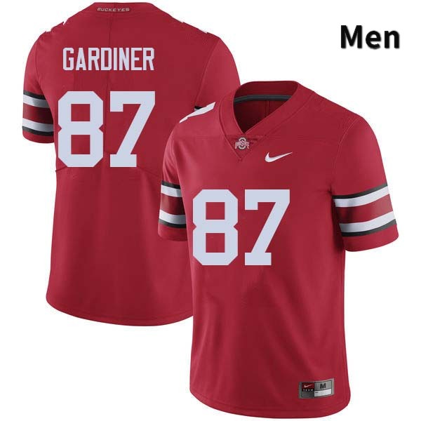 Ohio State Buckeyes Ellijah Gardiner Men's #87 Red Authentic Stitched College Football Jersey